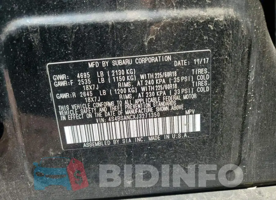 4S4BSANCXJ3271350 Photo# 12