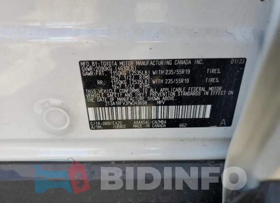 2T3A1RFV3PW349698 Photo# 13