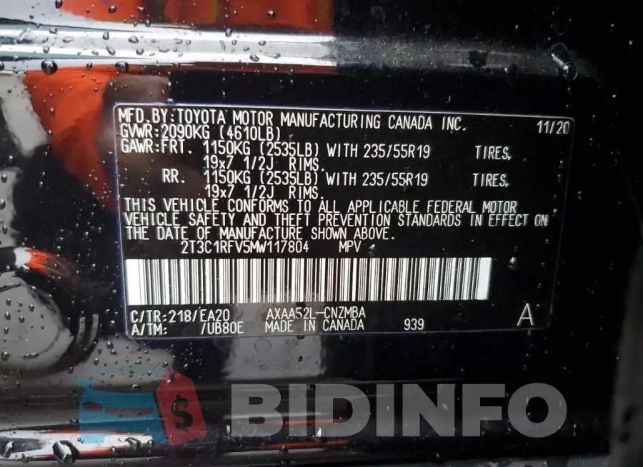 2T3C1RFV5MW117804 Photo# 13