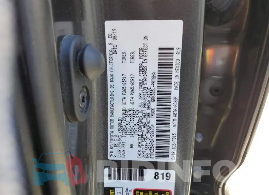 3TMCZ5AN0KM286734 Photo# 13