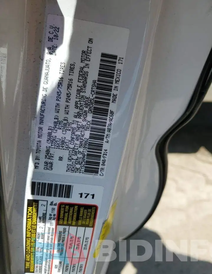 3TYSZ5AN4PT109062 Photo# 12