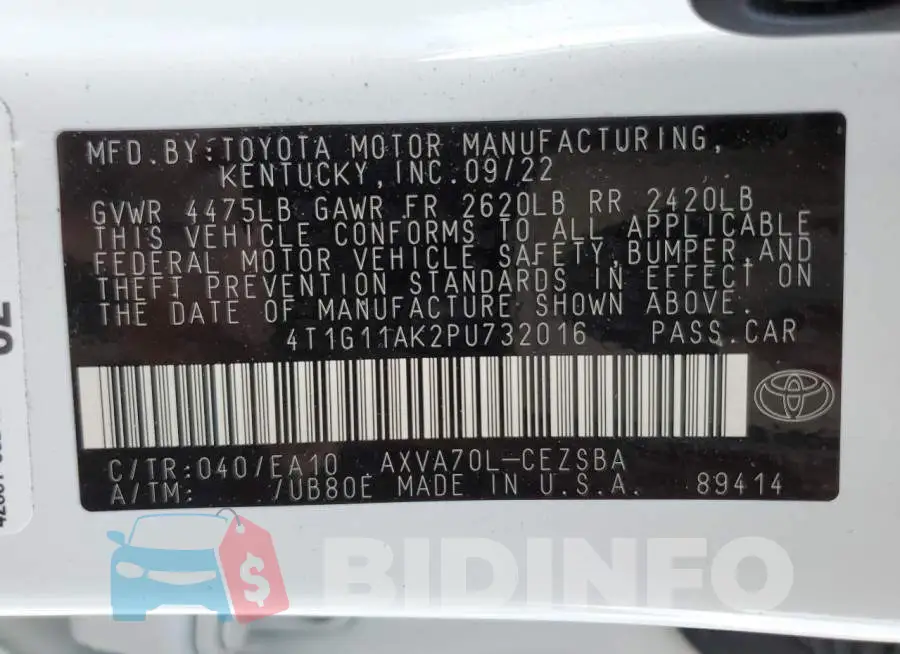4T1G11AK2PU732016 Photo# 13