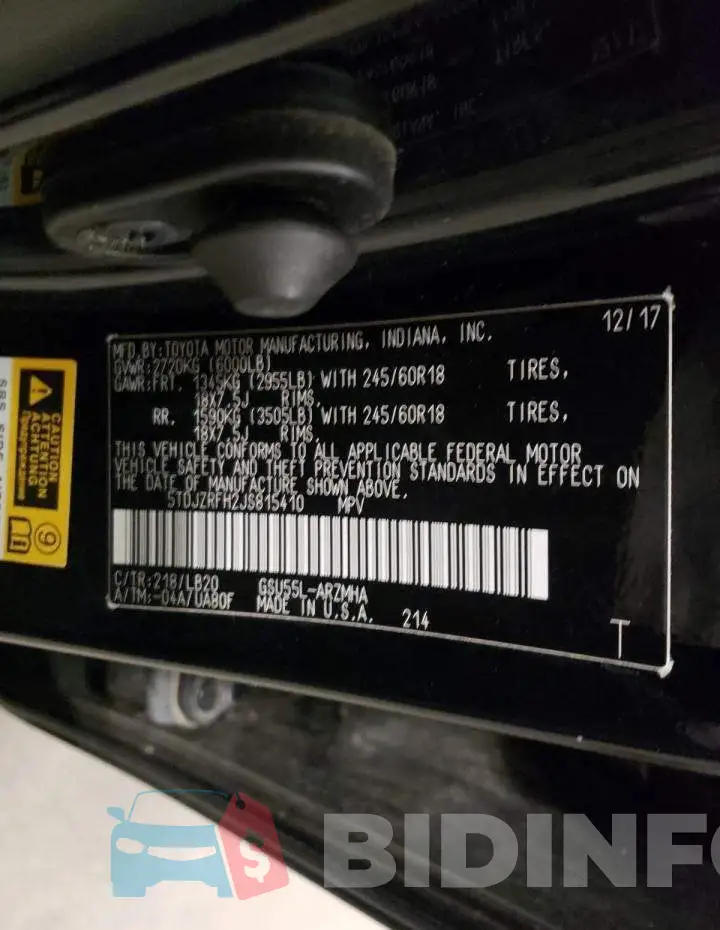 5TDJZRFH2JS815410 Photo# 13
