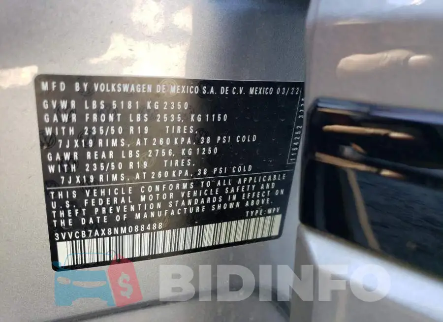 3VVCB7AX8NM088488 Photo# 13