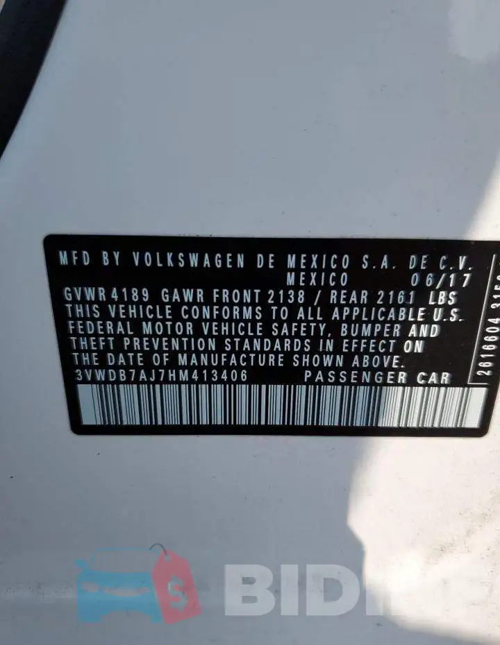 3VWDB7AJ7HM413406 Photo# 12