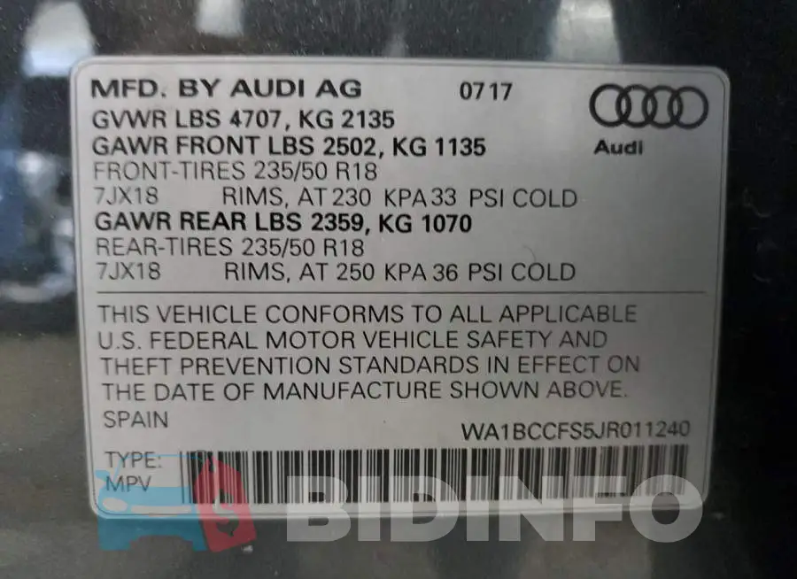 WA1BCCFS5JR011240 Photo# 12