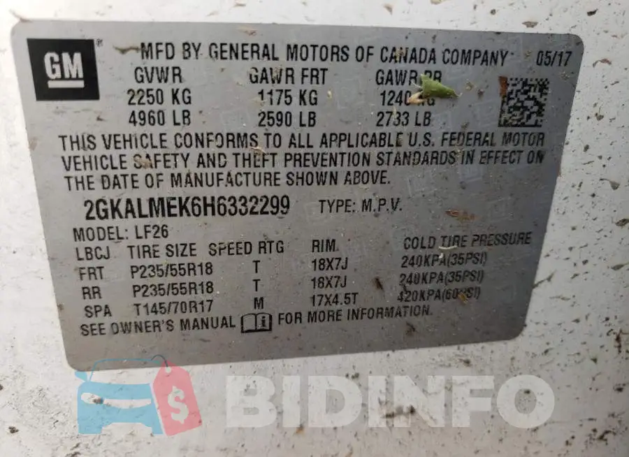 2GKALMEK6H6332299 Photo# 13