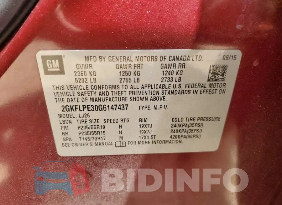 2GKFLPE30G6147437 Photo# 14