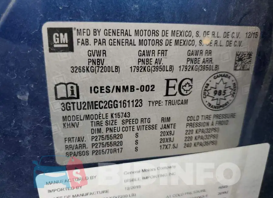 3GTU2MEC2GG161123 Photo# 12