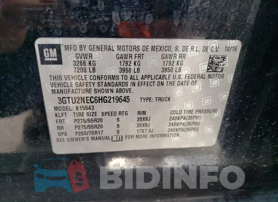3GTU2NEC6HG219645 Photo# 12