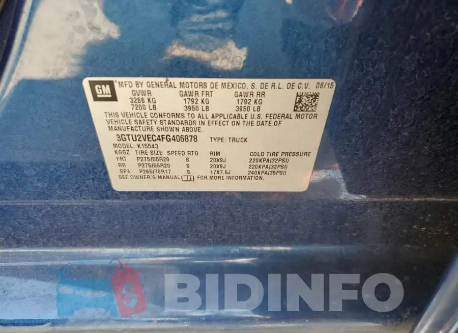 3GTU2VEC4FG406878 Photo# 12