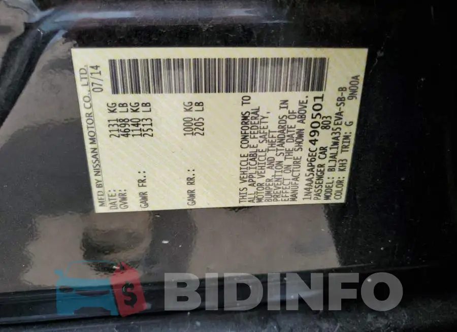1N4AA5AP6EC490501 Photo# 12