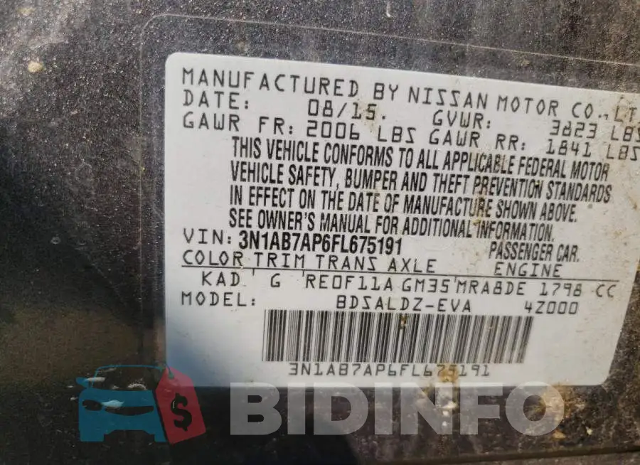 3N1AB7AP6FL675191 Photo# 12