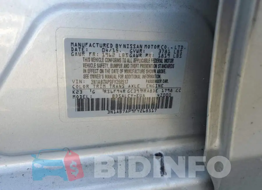 3N1AB7AP9FY268517 Photo# 12