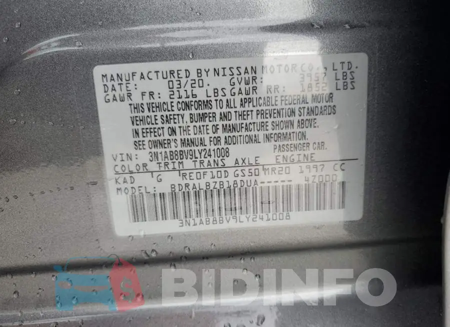 3N1AB8BV9LY241008 Photo# 12