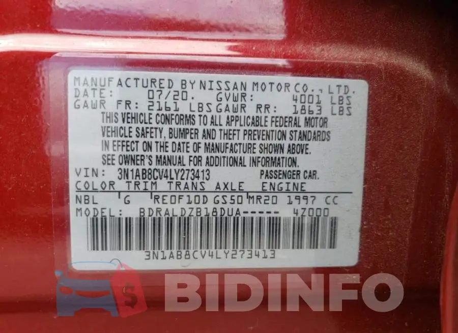 3N1AB8CV4LY273413 Photo# 12