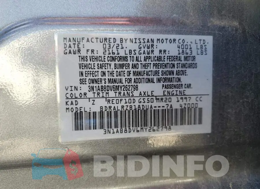 3N1AB8DV6MY262798 Photo# 12