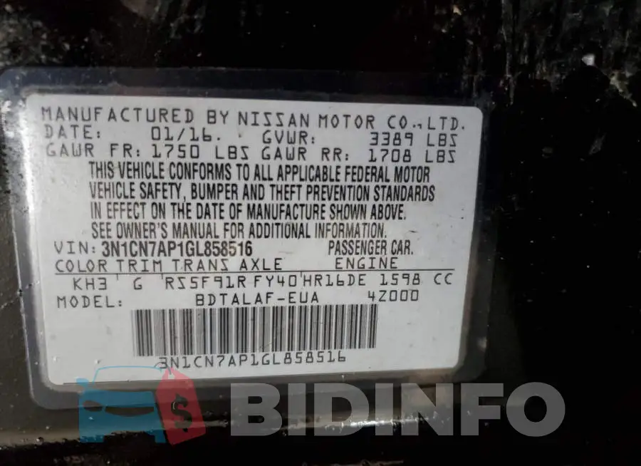 3N1CN7AP1GL858516 Photo# 12