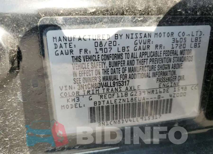 3N1CN8DV4LL915317 Photo# 12