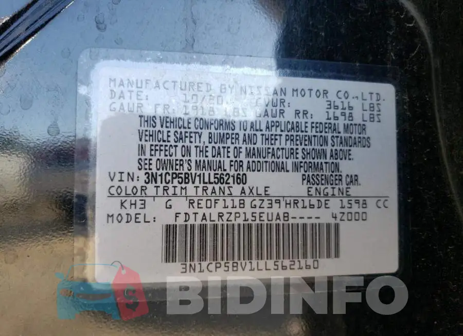 3N1CP5BV1LL562160 Photo# 12
