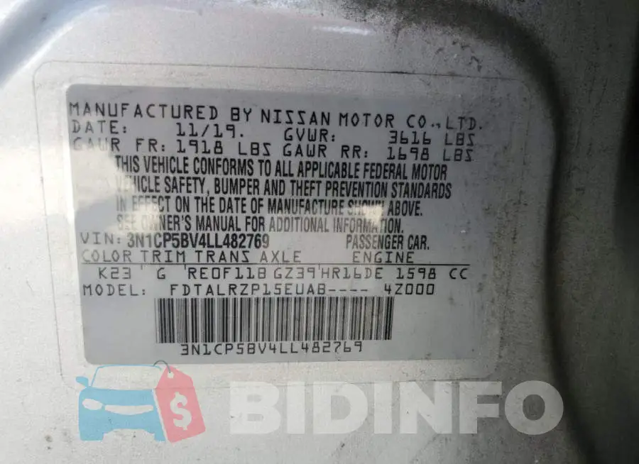 3N1CP5BV4LL482769 Photo# 14
