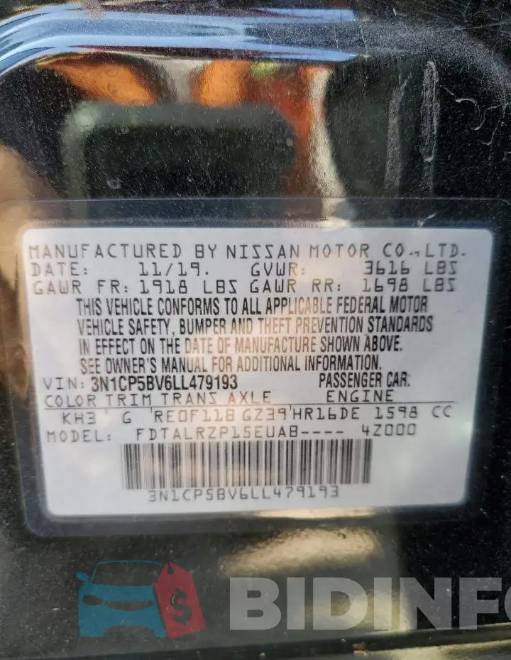 3N1CP5BV6LL479193 Photo# 12