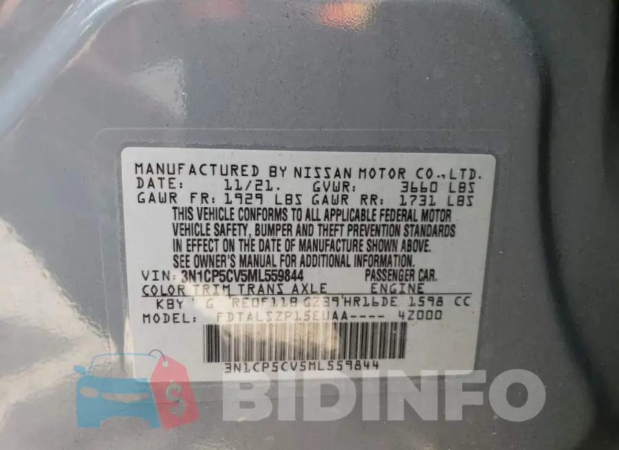 3N1CP5CV5ML559844 Photo# 13