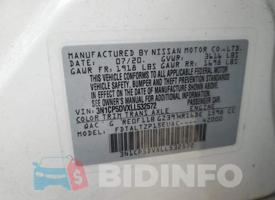 3N1CP5DVXLL532572 Photo# 12