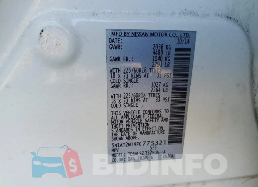 5N1AT2MT4FC775321 Photo# 13