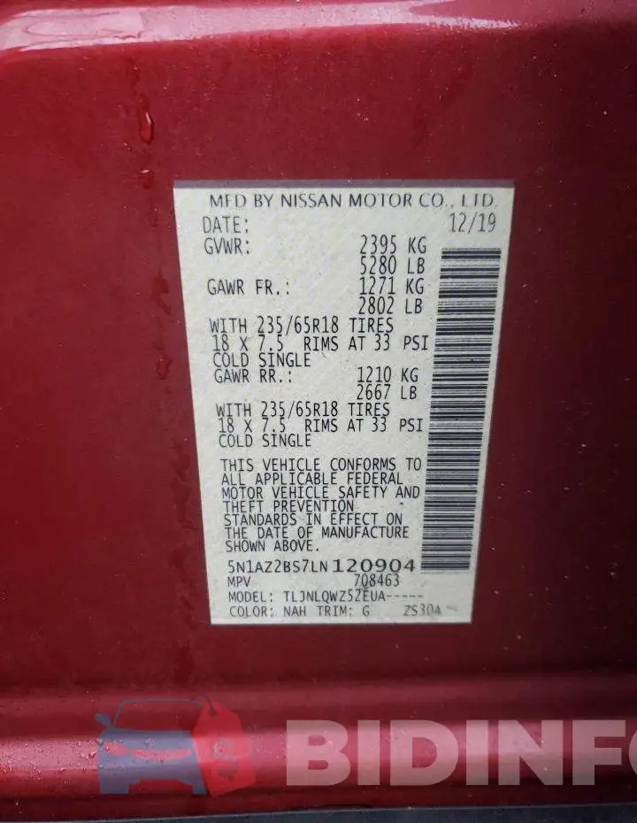 5N1AZ2BS7LN120904 Photo# 12