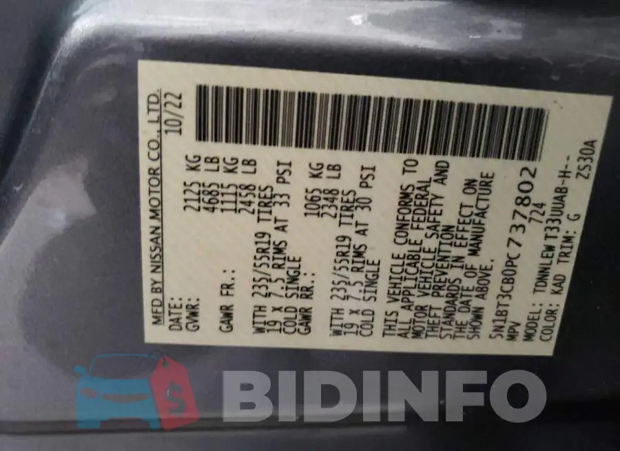 5N1BT3CB0PC737802 Photo# 13