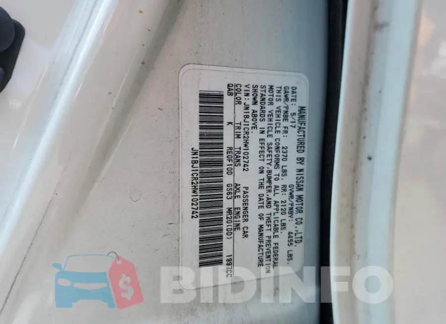 JN1BJ1CR2HW102742 Photo# 12