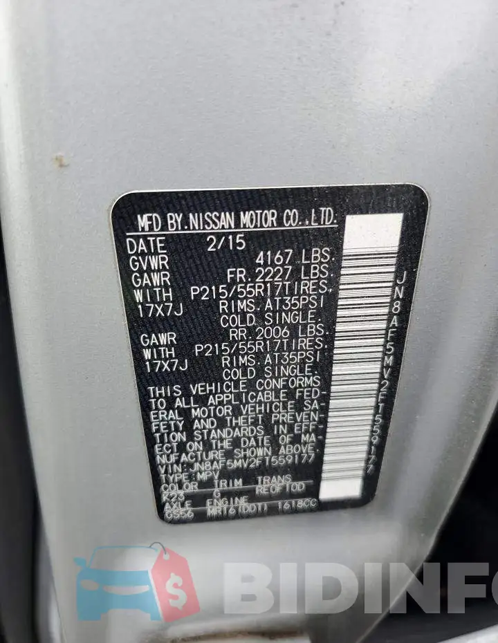 JN8AF5MV2FT559177 Photo# 12