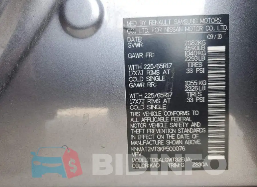 KNMAT2MT3KP500076 Photo# 14