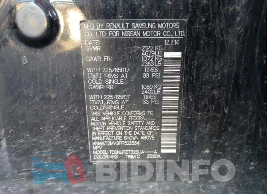 KNMAT2MV3FP521534 Photo# 13