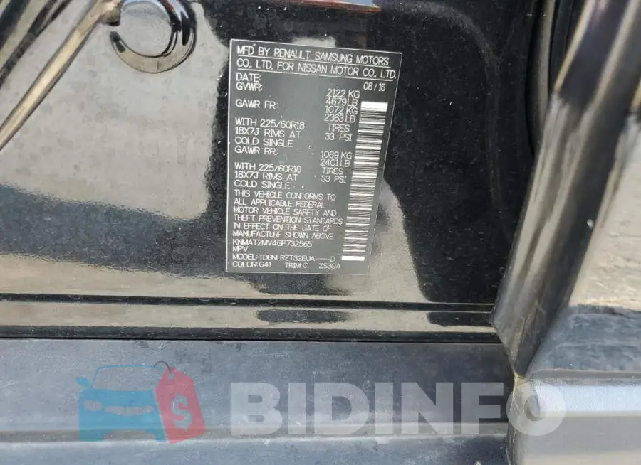 KNMAT2MV4GP732565 Photo# 13