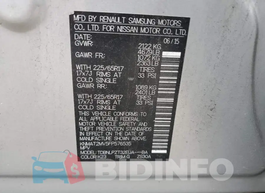 KNMAT2MV5FP576535 Photo# 12