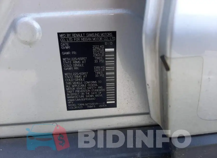 KNMAT2MV8GP614440 Photo# 13
