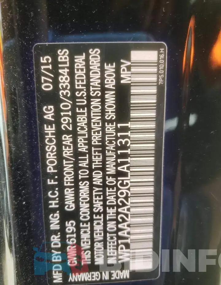 WP1AA2A29GLA11311 Photo# 13