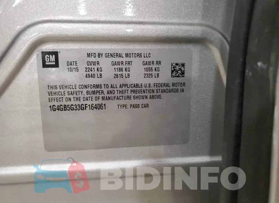 1G4GB5G33GF164061 Photo# 13
