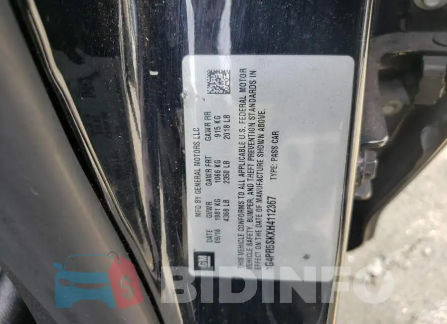 1G4PR5SKXH4112367 Photo# 12