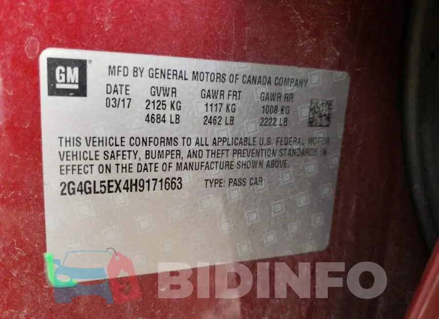 2G4GL5EX4H9171663 Photo# 12