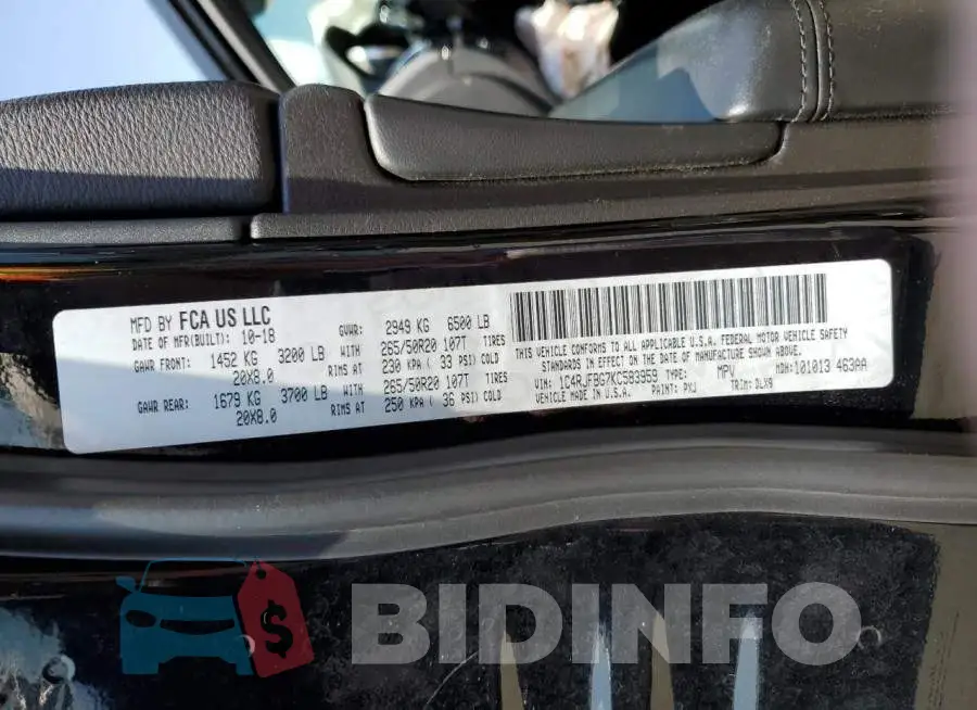 1C4RJFBG7KC583959 Photo# 13