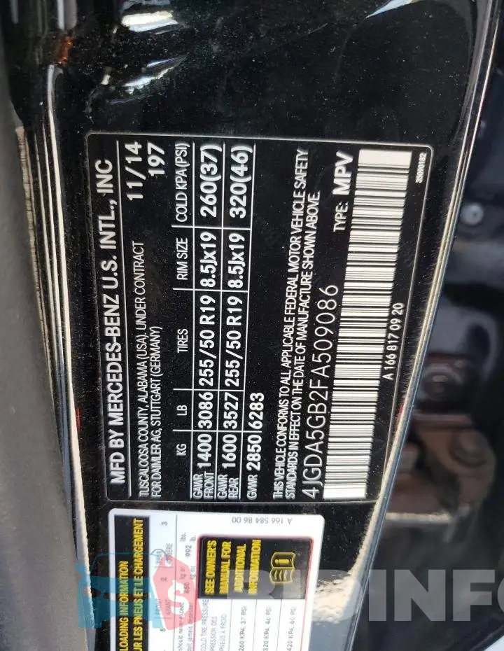 4JGDA5GB2FA509086 Photo# 14