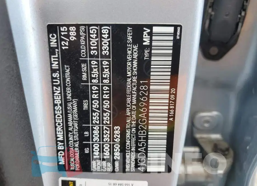 4JGDA5HB2GA696281 Photo# 13