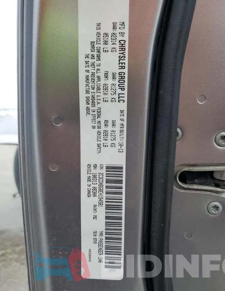 2C3CDXBG8EH154581 Photo# 13