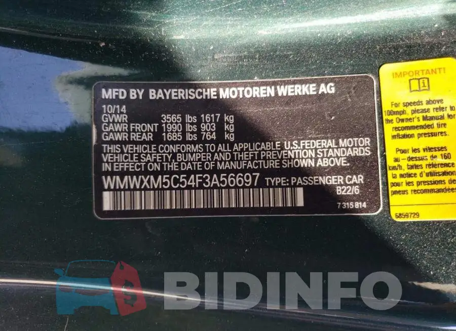 WMWXM5C54F3A56697 Photo# 14