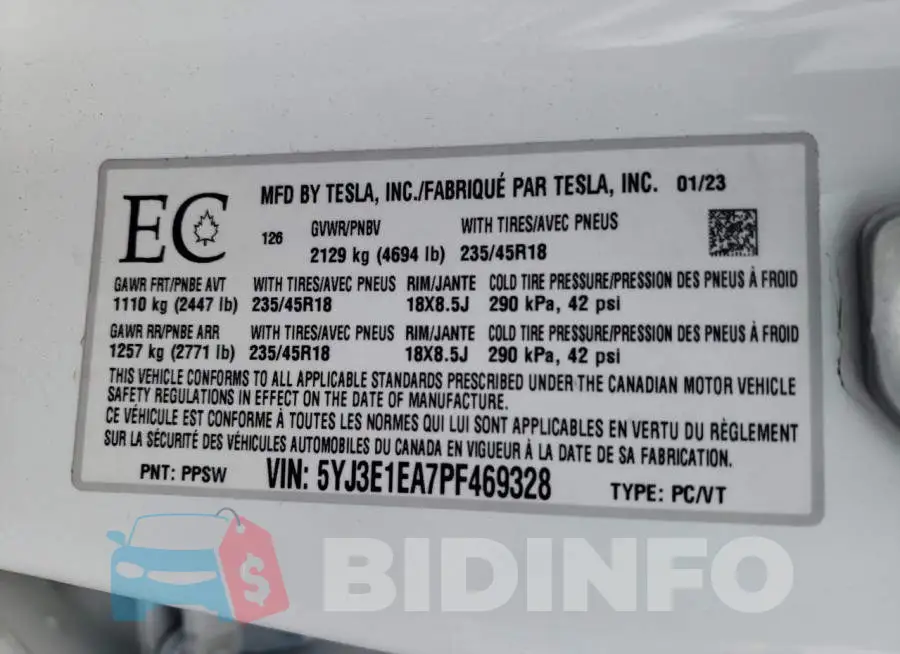 5YJ3E1EA7PF469328 Photo# 13