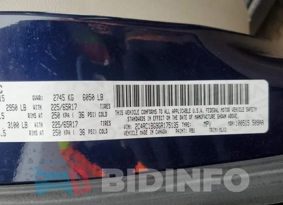 2C4RC1BG9GR175135 Photo# 14