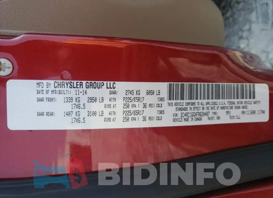 2C4RC1GGXFR620487 Photo# 13